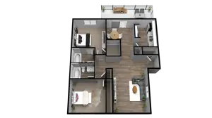 2 Bedroom 2 Bathroom - B2