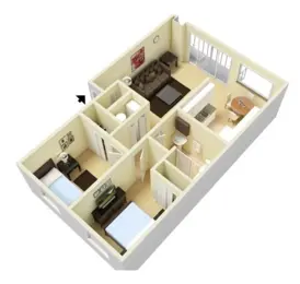 2 Bedroom, 1 Bathroom