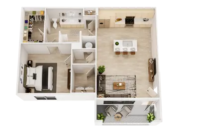 1BR-E + 1 Car Garage 1BR-E + 1 Car Garage