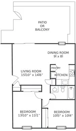 2Bed/1Ba-Dn (E)