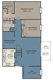 2 Bed/2 Ba Den Up