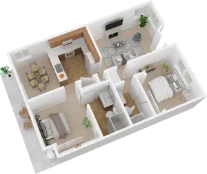 Two Bedroom, Two Bath