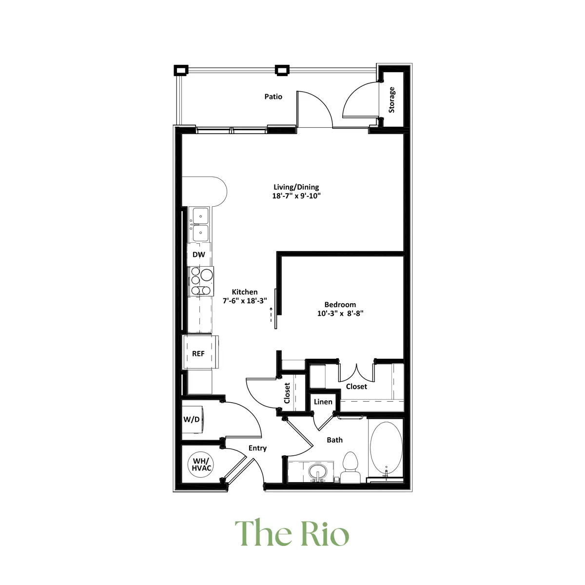 The Rio - Studio Floor Plan