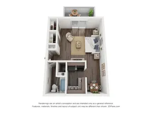 Studio Renovated 500 Sq Ft