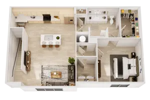 1BR-F + 1 Car Garage