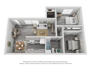 2x1 Renovated 810 sq ft