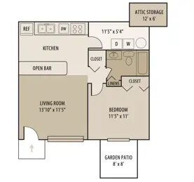 1 Bed/1 Ba-Apts