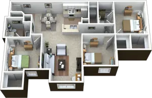 3 Bedroom,2 Bathroom