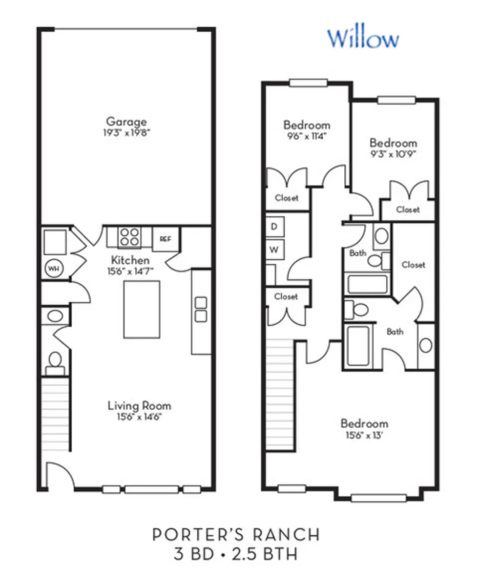 Porter Ranch Townhomes - Diagram, Floor Plan, Chart
