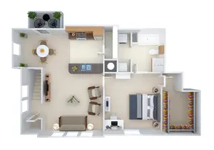 1 BED, 1 BATH W GARAGE (erv1)