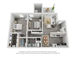 2x1B Renovated 875 sq ft