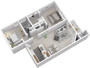2 Bedroom 1 Bath