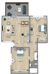 2 Bedroom, 1 bath with Large Private Patio & Yard 2 Bedroom, 1 bath with Large Private Patio & Yard