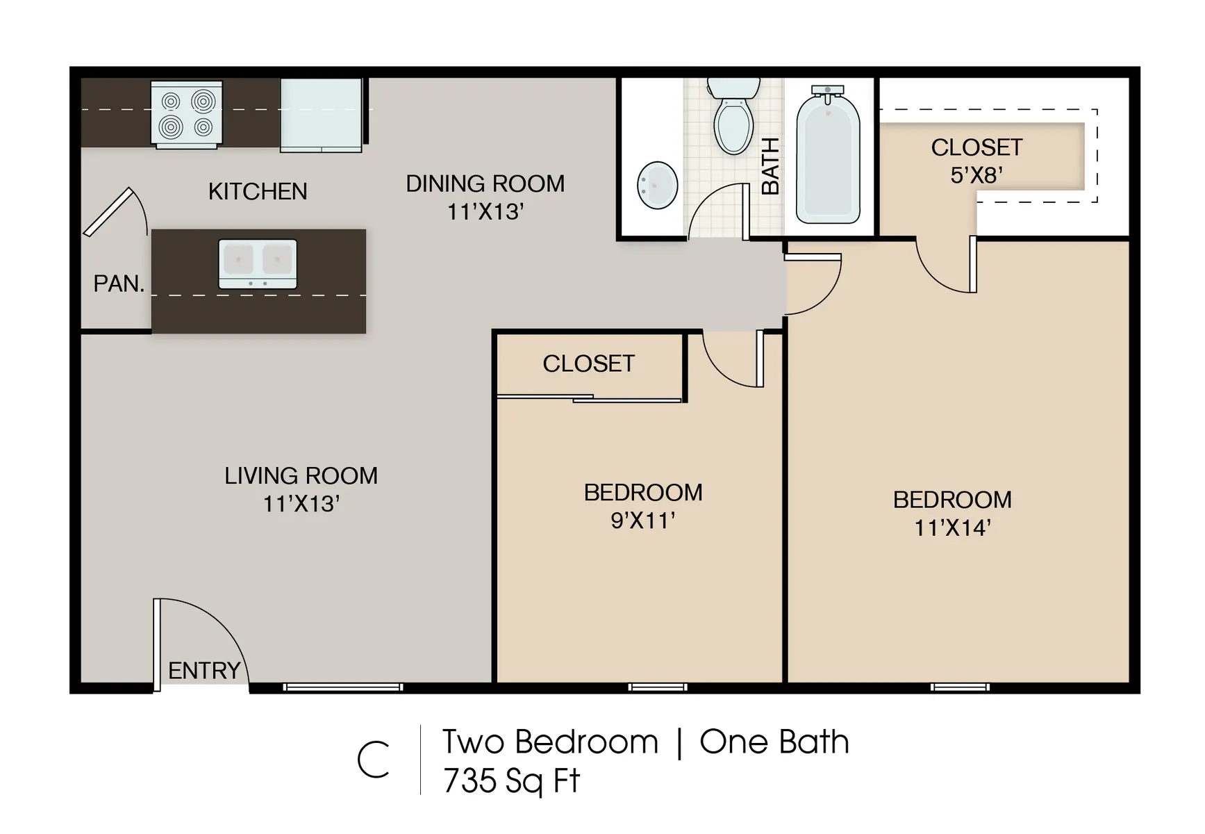 Pearland Village Apartments - Diagram, Floor Plan