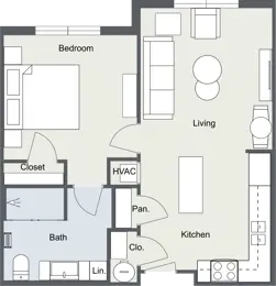 One Bed - One Bath 60%