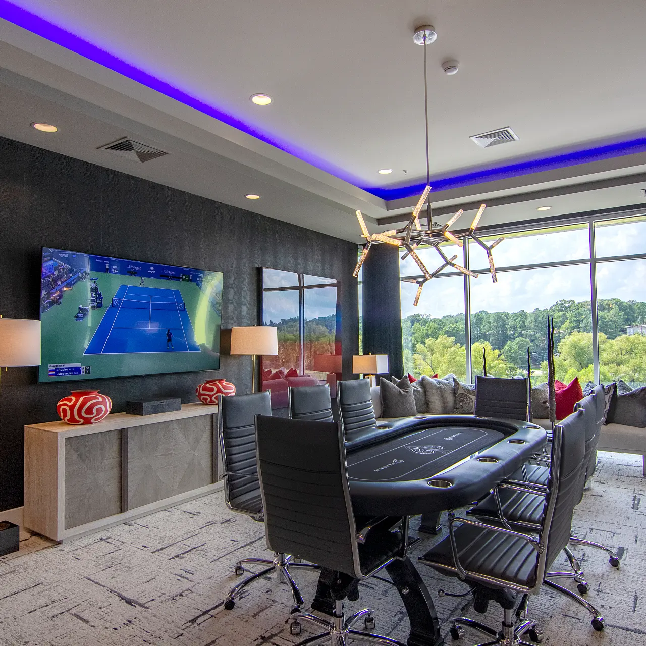 Poker Lounge - The Pointe North Hills Photo of the Poker Lounge inside the clubhouse atThe Pointe North Hills.