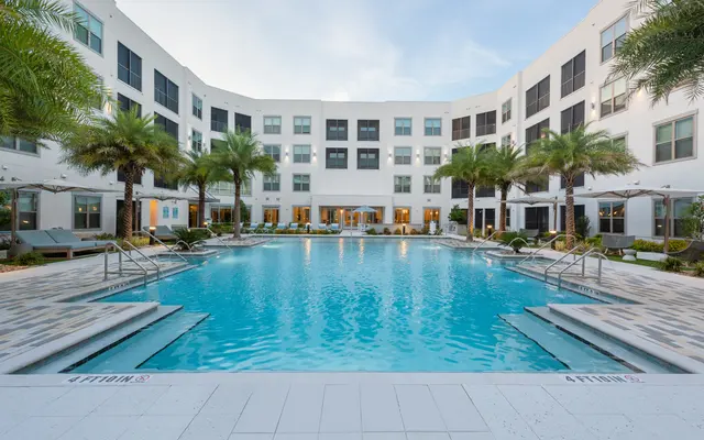Exterior of Satori Town Center Apartments in Jacksonville FL - Hotel, Resort, Pool