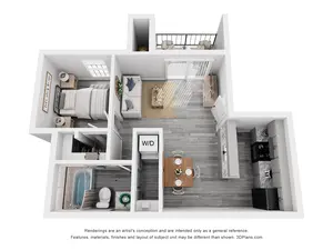 1 Bed 1 Bath Luxury Renovated 719 sq ft