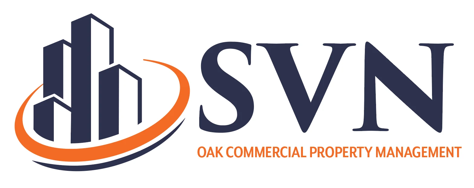 SVN Oak Commercial Property Management Logo Logo for SVN Oak Commercial Property Management featuring stylized buildings and the letters SVN.