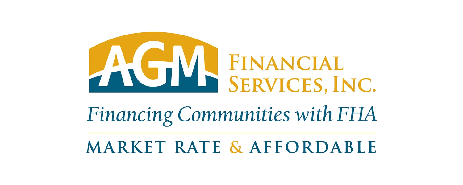 Logo of AGM Financial Services, Inc. featuring the text 'AGM Financial Services, Inc. Financing Communities with FHA Market Rate & Affordable'.