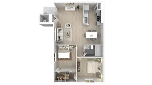 2 Bedroom, 1 Bathroom