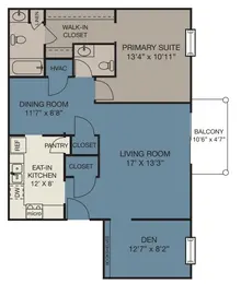 1 Bed/1.5 Ba Den Up