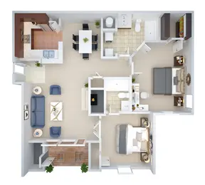 2 bed/2bath (ccb1)