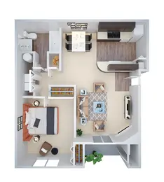 1 Bed 1 Bath 675 sf (a2)