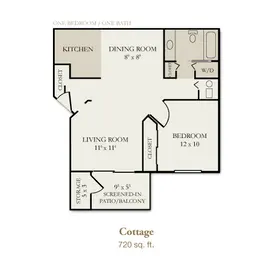 1Bed/1Bath Standard