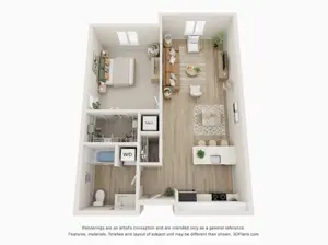 1 Bed, 1 Bath