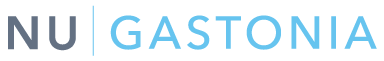 Logo for NU Gastonia featuring the text 'NU' in gray and 'GASTONIA' in blue, separated by a vertical line.