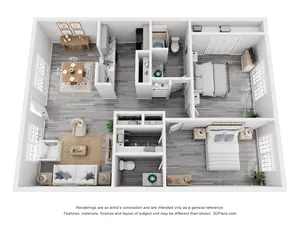 2 Bed 1.5 Bath Luxury Renovated 995 sq ft