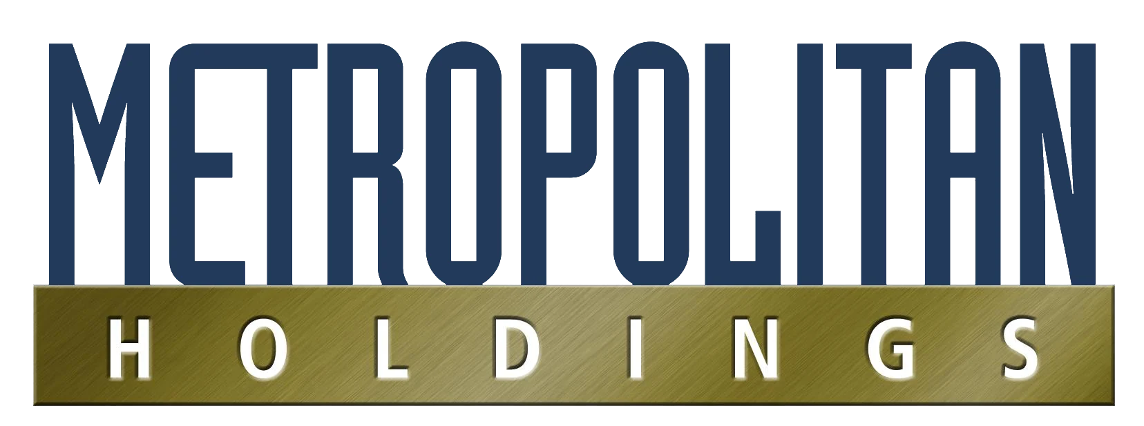 Metropolitan Holdings Logo Logo of Metropolitan Holdings featuring a stylized text design with the word 'METROPOLITAN' in blue and 'HOLDINGS' in gold.