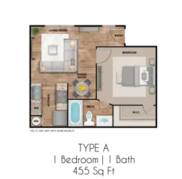 1 Bedroom 1 Bathroom