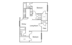 2 Bedroom / 2 Bath