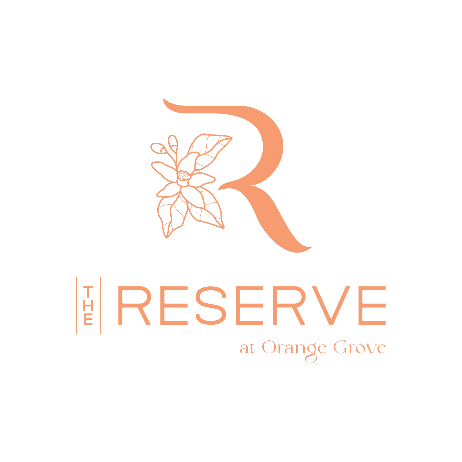 The Reserve at Orange Grove Logo Logo for The Reserve at Orange Grove featuring stylized R and leaf design.