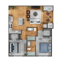 2 Bedroom, 2 Bathroom