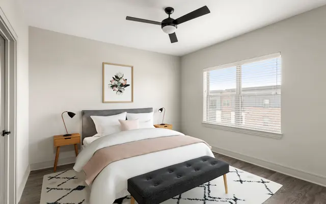 Interior of Linz at the Station Apartments in Sachse TX - Home Decor, Corner, Ceiling Fan