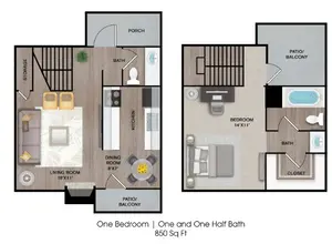 1 Bed 1 Bath Townhome Upgrade