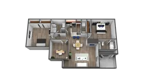 2 Bedroom 2 Bathroom - B2S-U