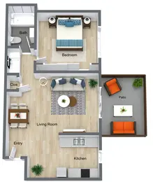 1 Bedroom, 1 Bath Cottage with Large Patio 1 Bedroom, 1 Bath Cottage with Large Patio