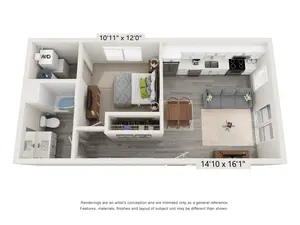 A1 - 1 Bed, 1 Bath A1 - 1 Bed, 1 Bath