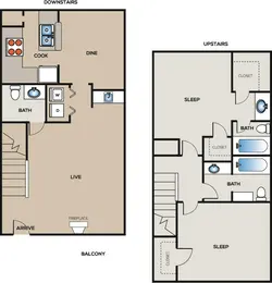 G1 | 2 Bed | 2.5 Bath | 1286 SQFT