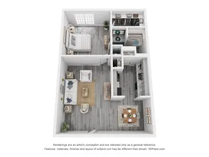 1 Bed 1 Bath Luxury Renovated 631 sq ft