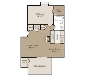 1 bed/1 bath Down