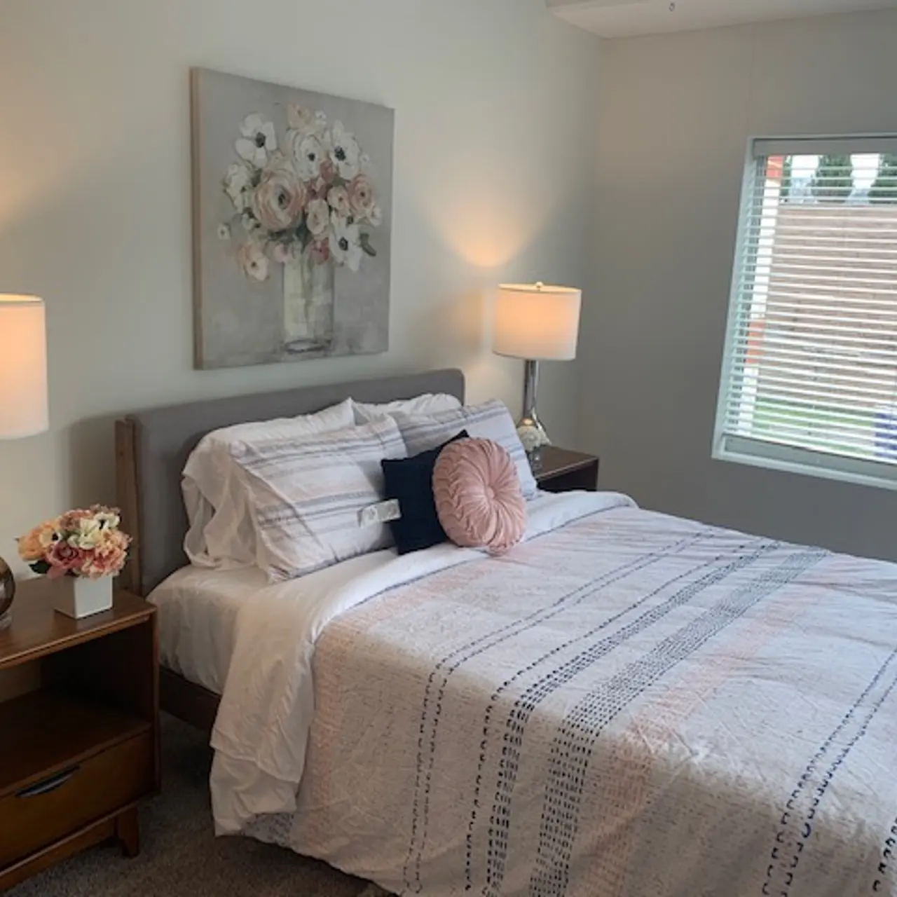 The Marquee at Belle Meade - Bedroom with Wall to Wall Carpet, Large Windows, and White Walls