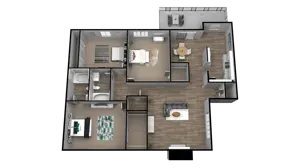 3 Bedroom 2 Bathroom - C1