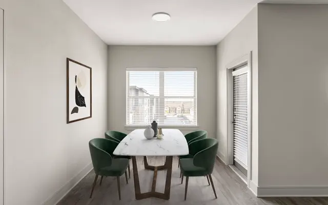 Interior of Linz at the Station Apartments in Sachse TX - Dining Room, Dining Table, Table