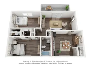 2 Bedroom, 1 Bathroom Patio Renovated