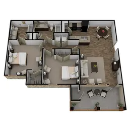 2 Bedroom 2 Bathroom Market